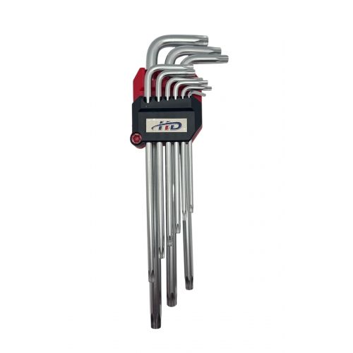 Ключи TORX с отверстием T10-T50 удлиненные (набор 9шт.) CrV  HD-0512...H-D HD-0513