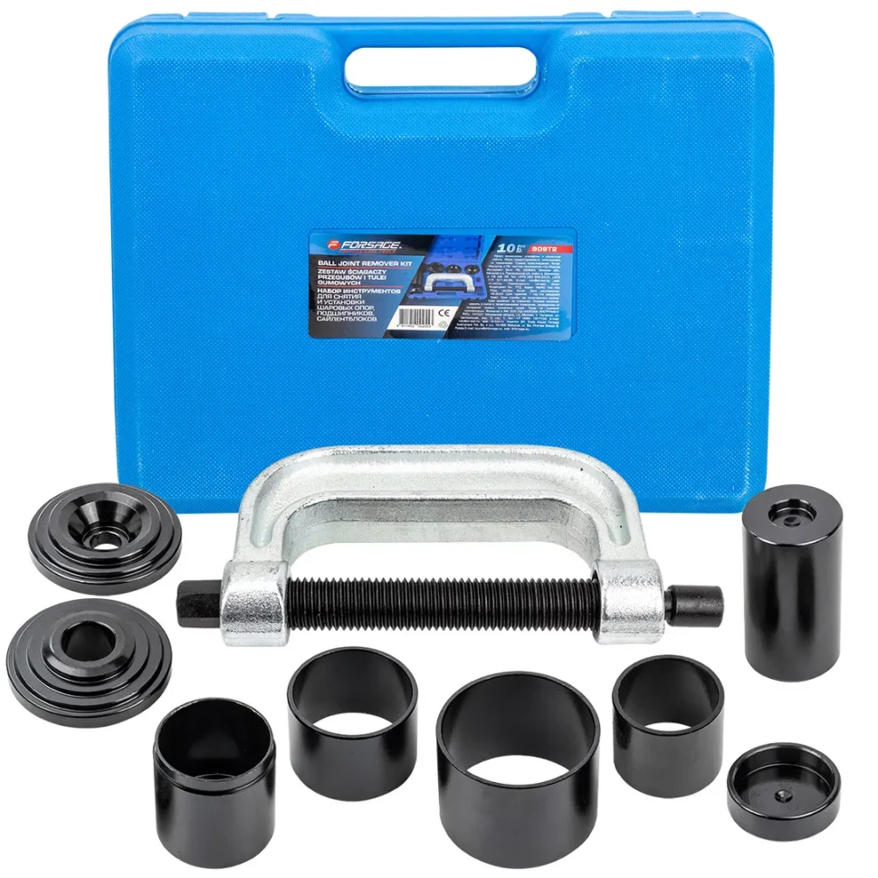 Набор инструментов для снятия и установки шаровых опор, подшипников, сайлентблоков 9пр., кейс Forsage F-909T2