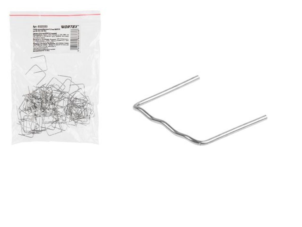 Скоба волнообразная 0.8 mm  для WG 7001, WG 7002 100 шт. WORTEX 323333