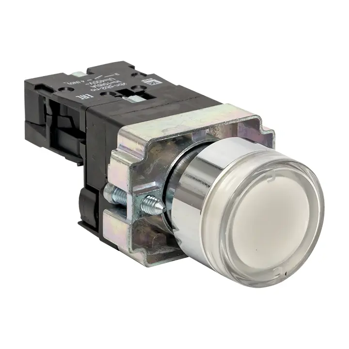 Кнопка BA21 с подсветкой 230В белаяNO  EKF xb2-bw21-230