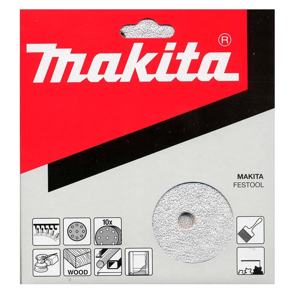Шлифлист 150 мм, K400 8 отв. (белый / 10 шт)  MAKITA P-37932