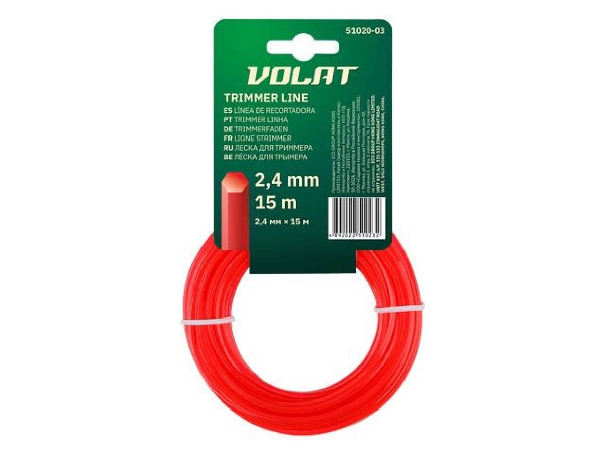 Леска ф 2.4 mm х 15 м шестигранное сечение ВОЛАТ 51020-03