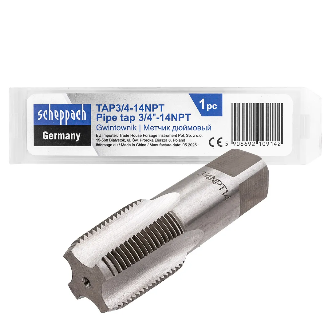 Метчик 3/4-14NPT (дюйм.)  Scheppach Sch-TAP3/4-14NPT