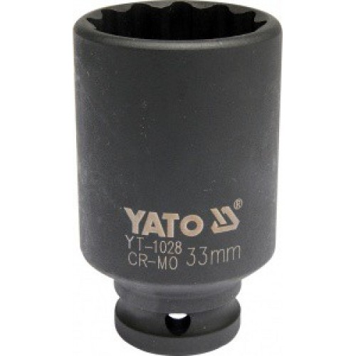 Головка торцевая ударная 1/2" 12гр. 33mm L75mm CrMo  YATO YT-1028