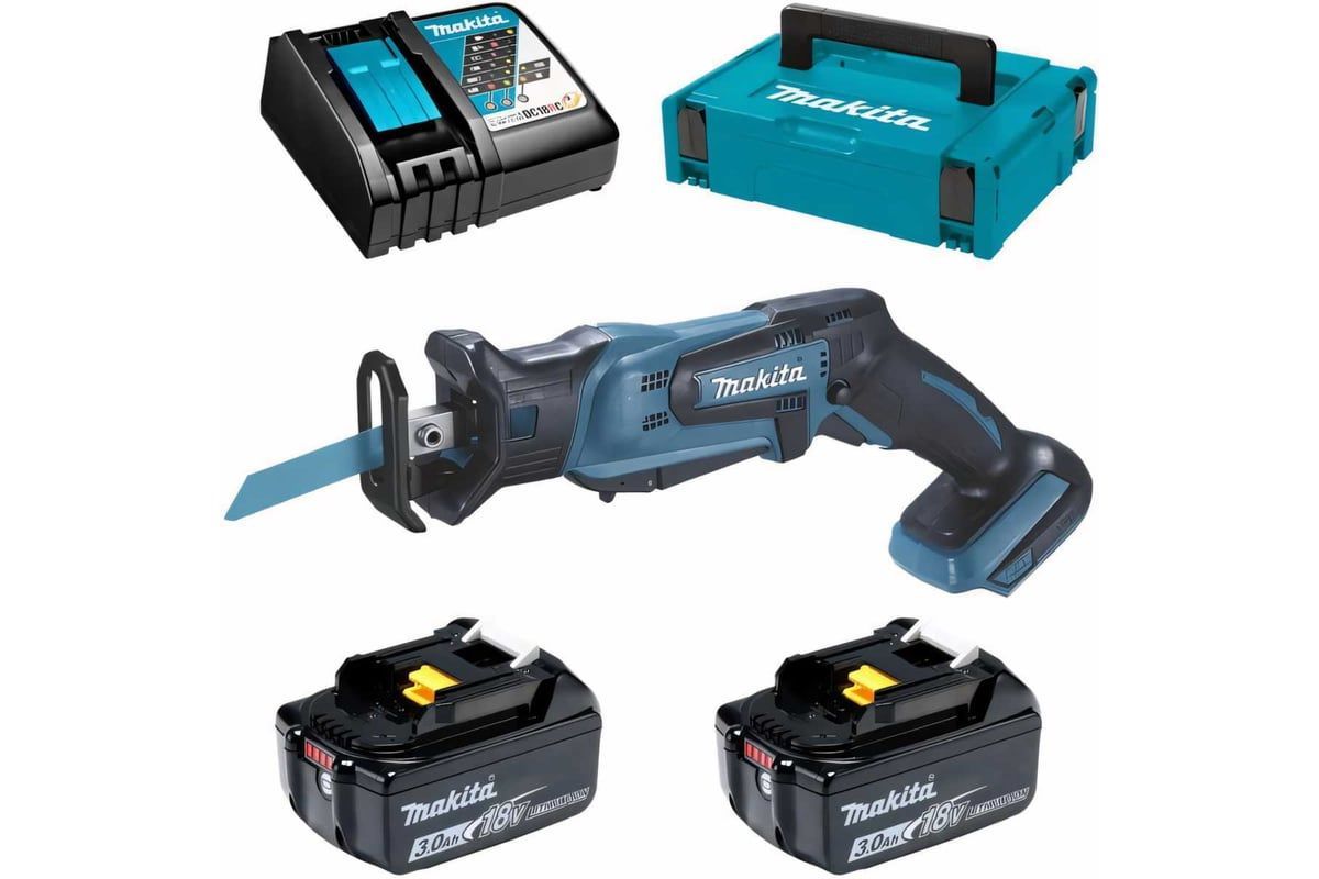 Сабельная пила аккумуляторная (18V / 2*3,0 Ah / Кейс)  MAKITA DJR185RFE