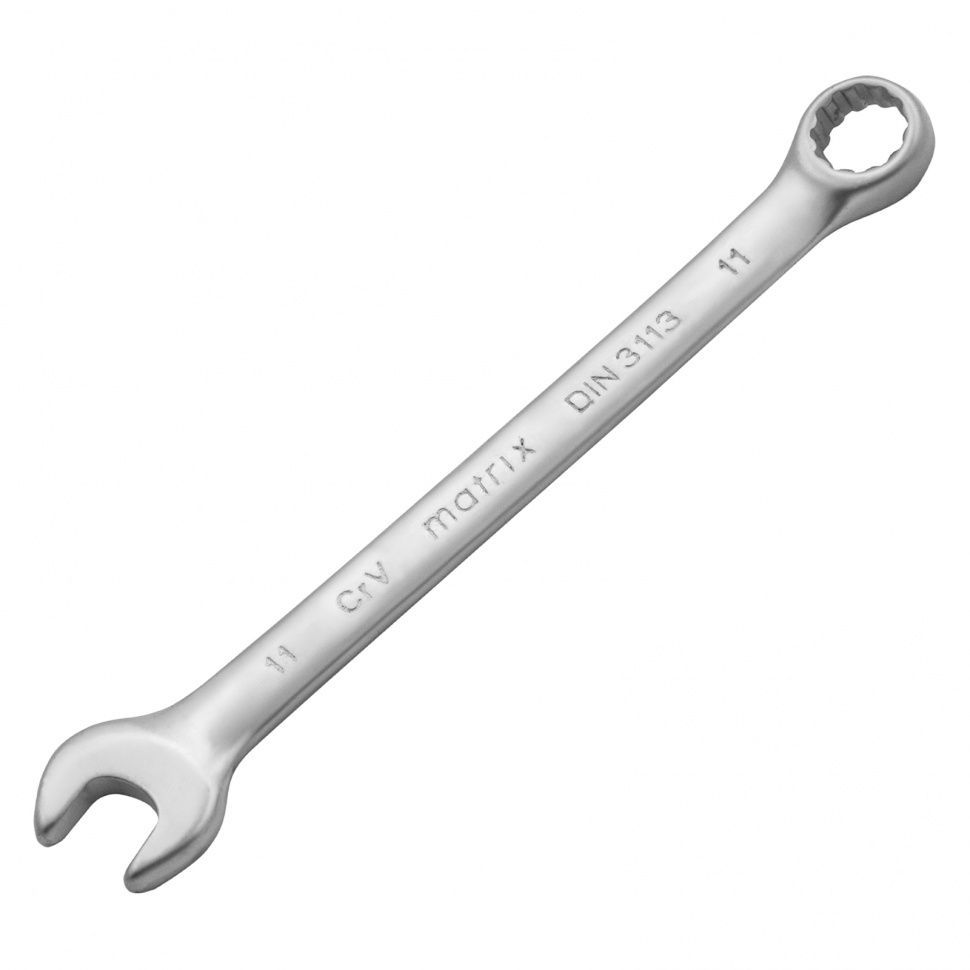 Ключ комбинированный, 11 mm, CrV, матовый хром Matrix 15107 Ключ комбинированный, 11 mm, CrV, матовый хром Matrix 15107