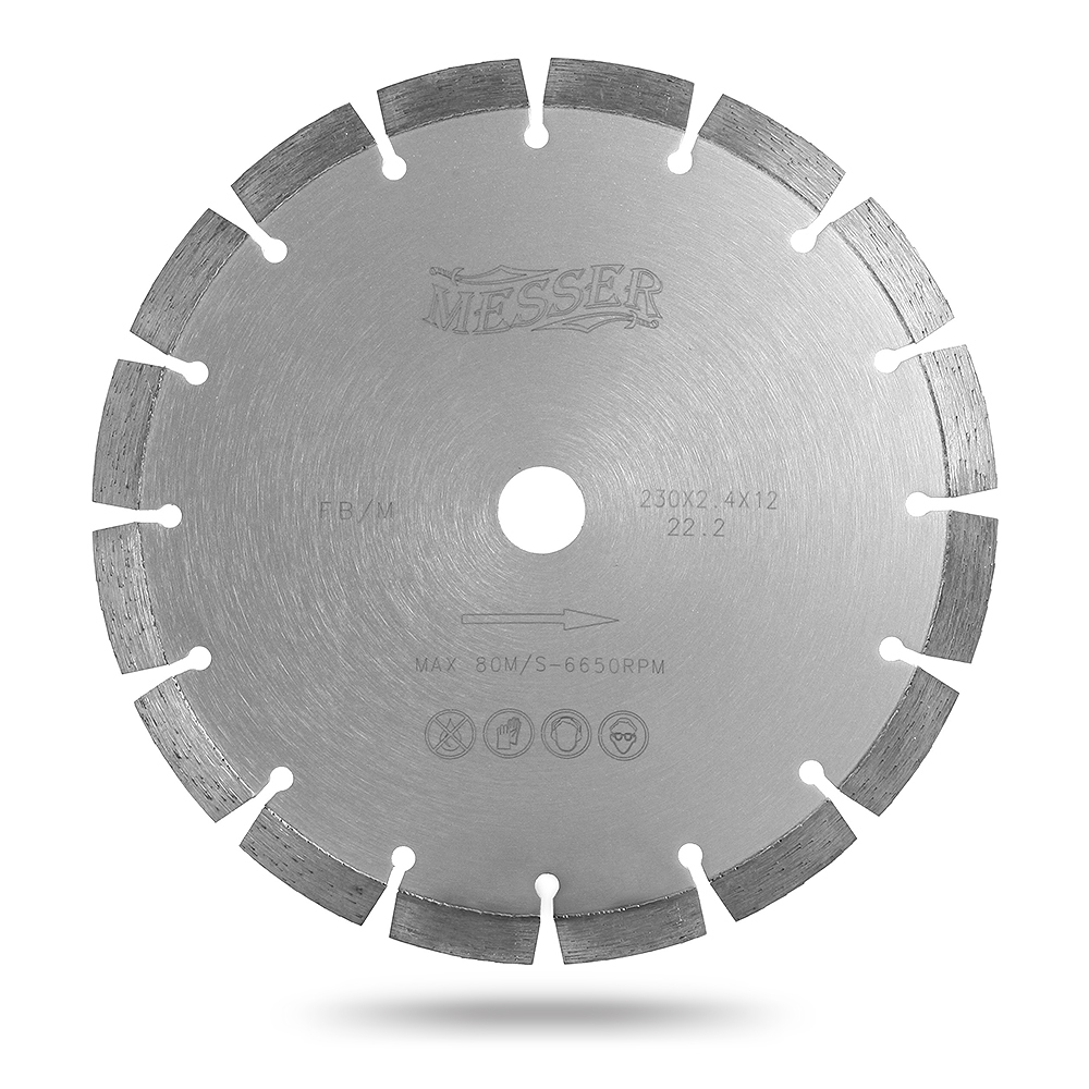 Диск сегментный для резки железобетона FB/M, сухой, 180D-2.4T-12W-14S-22.2 MESSER 01-15-180