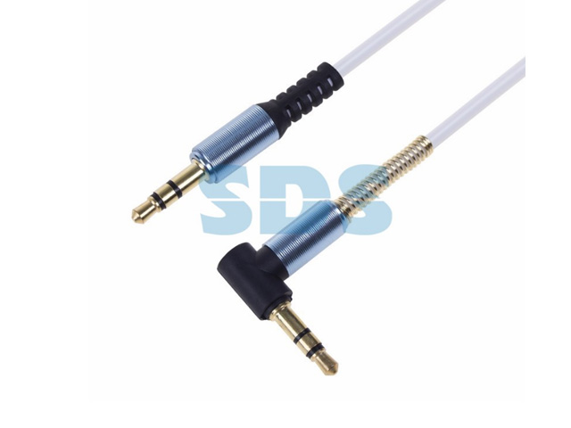 Аудио кабель 3.5 mm штекер-штекер угловой, метал. 1 м белый  ...PROCONNECT 18-4062