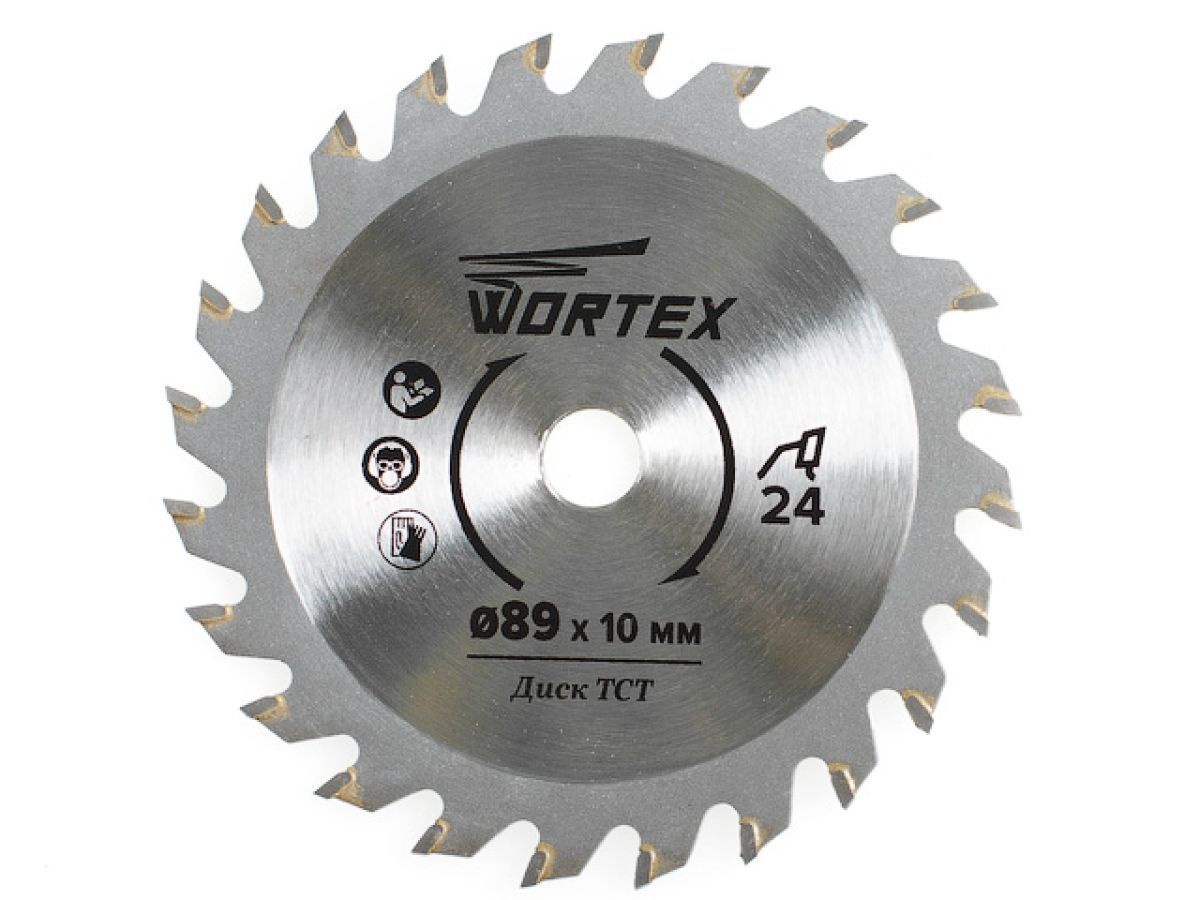 Диск пильный по дереву, 89x10 мм, 24 зуб., HS S024 W в блистере, WORTEX HSS024W00026