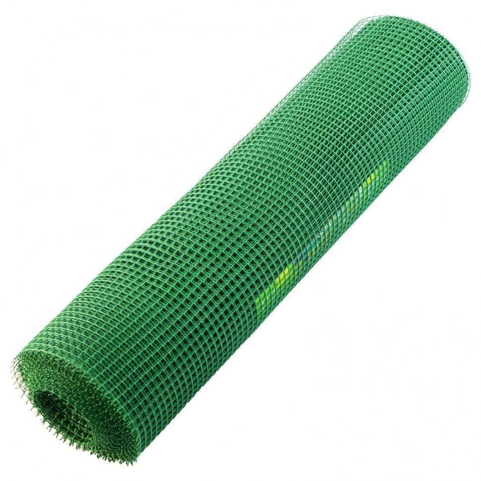 Решетка заборная в рулоне, 1х20 м, ячейка 15х15 мм, пластиковая, зеленая ... 64512