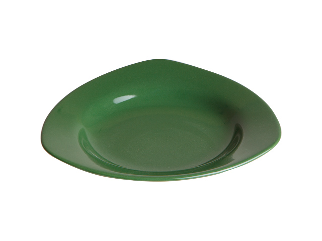 Тарелка глубокая керамическая, 225 mm, треугольная, серия Трабзон, зеленая  ...PERFECTO LINEA 17-322309