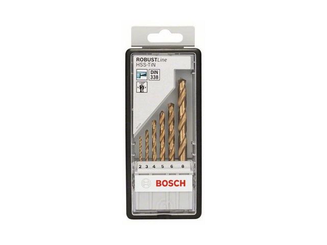 Набор сверл по мет. Robust Line HSS-TIN 6шт  BOSCH 2607010530