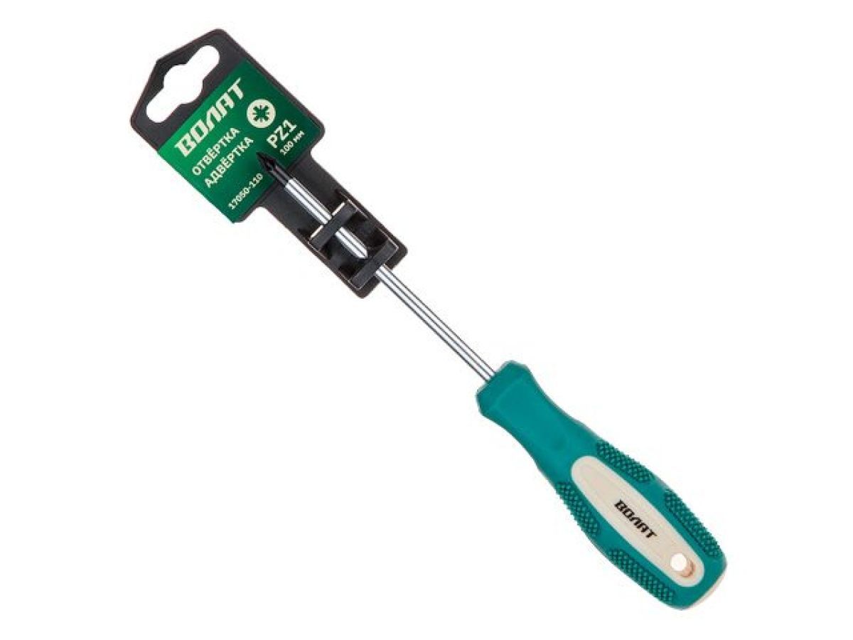 Отвертка крестовая двухкомпонентная рукоятка Anti-Slip PZ1 х 100mm ВОЛАТ 17050-110