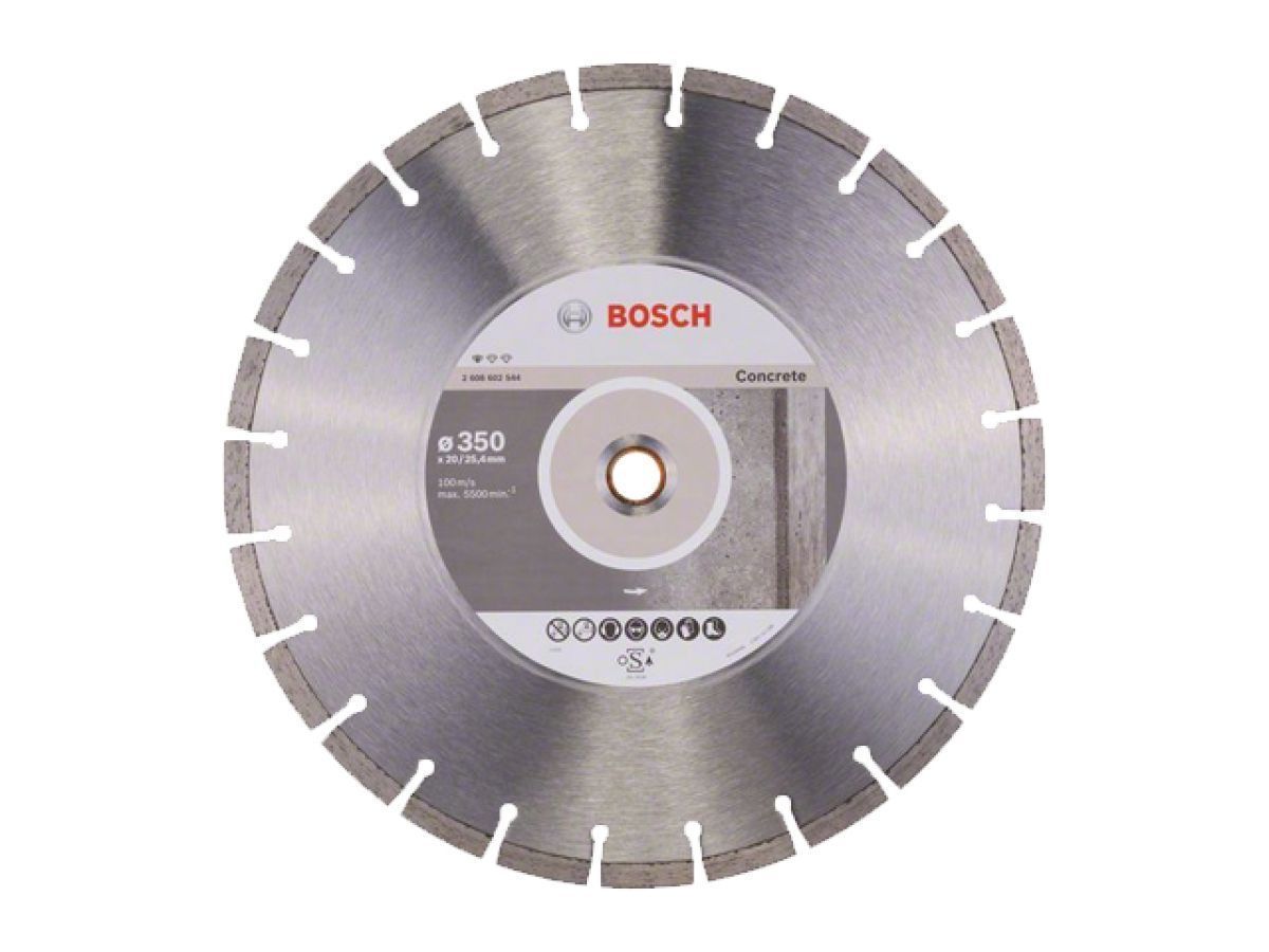 Алмазный круг 350х20/25.4 mm по бетону сегментированный STANDARD FOR CONCRETE (сухая/мокрая резка) BOSCH 2608602544