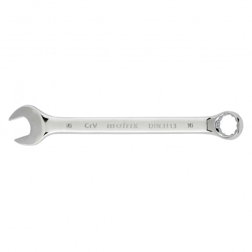 Ключ комбинированный, 16 mm, CrV, полированный хром  Matrix 15160