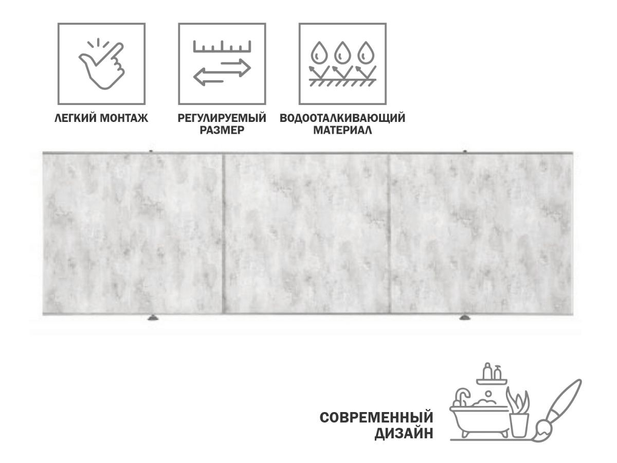 Экран под ванну 1.7 м, пионовая нежность PERFECTO LINEA 36-004262