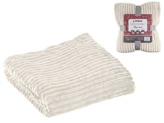 Покрывало флисовое 150x200 см., белое, серия Sleep mood PERFECTO LINEA 60-150211