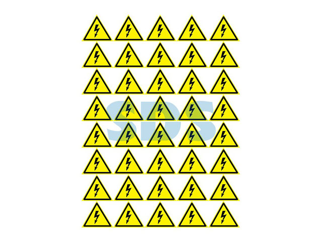 Наклейка знак электробезопасности (Опасность поражения электротоком) 50х50х50 mm  50шт.  ...REXANT 56-0006-2
