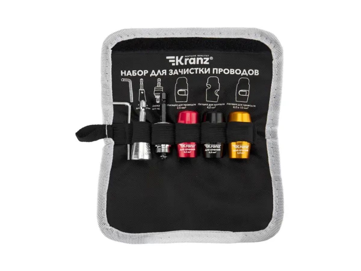 Набор для зачистки проводов, мягкий чехол, 6 предметов KRANZ KR-92-0460-1