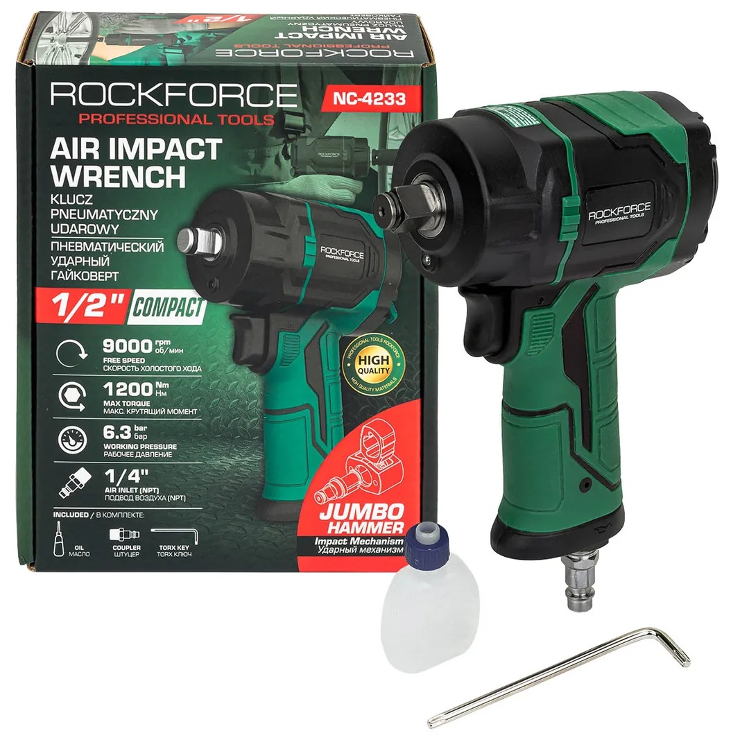 Гайковерт пневматический ударный 1/2''(1200Нм) RockFORCE RF-NC-4233