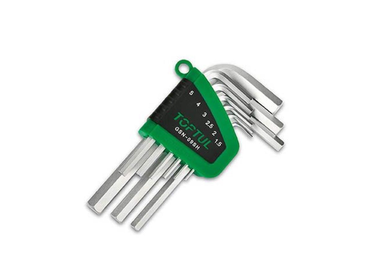 Набор ключей шестигр. 1.5-10mm 9шт коротк. TOPTUL GSN-09SH