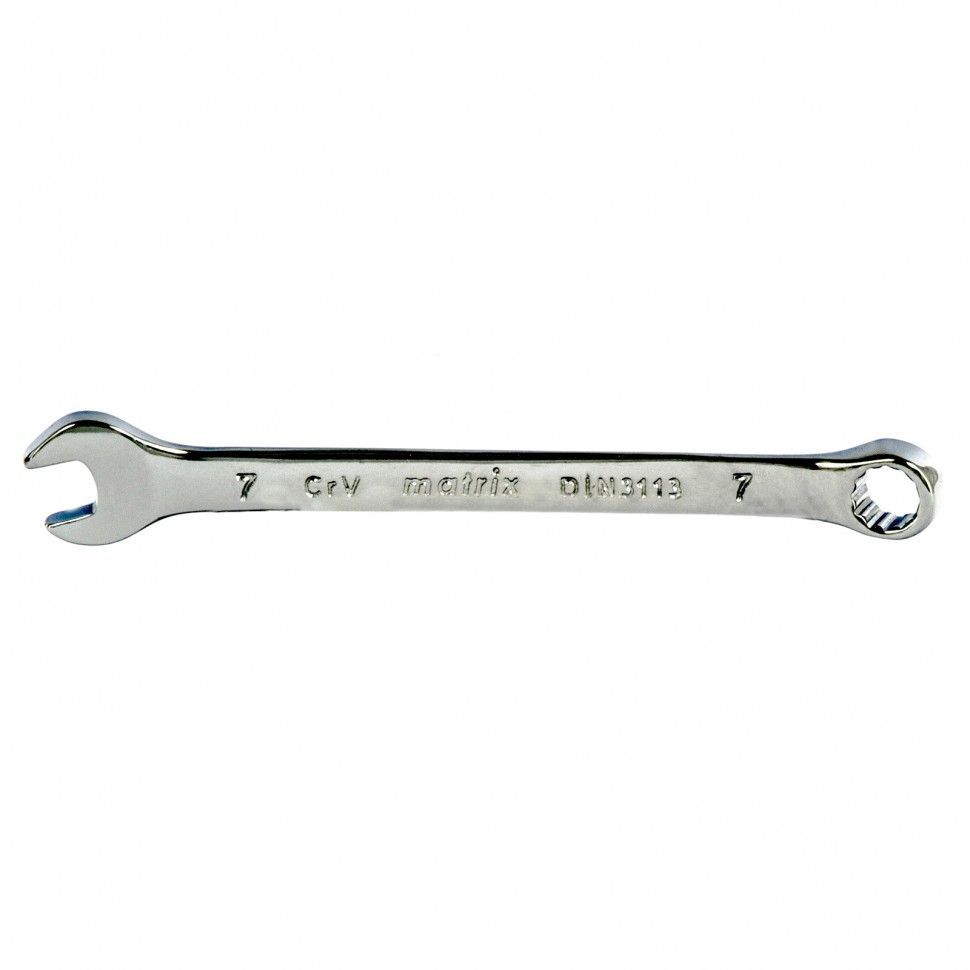 Ключ комбинированный, 7 mm, CrV, полированный хром  Matrix 15151