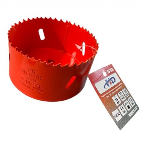 Коронка биметаллическая по металлу и дереву 79мм., L38мм., 5/8"-18UNF, HSS M3 H-D HD-3337