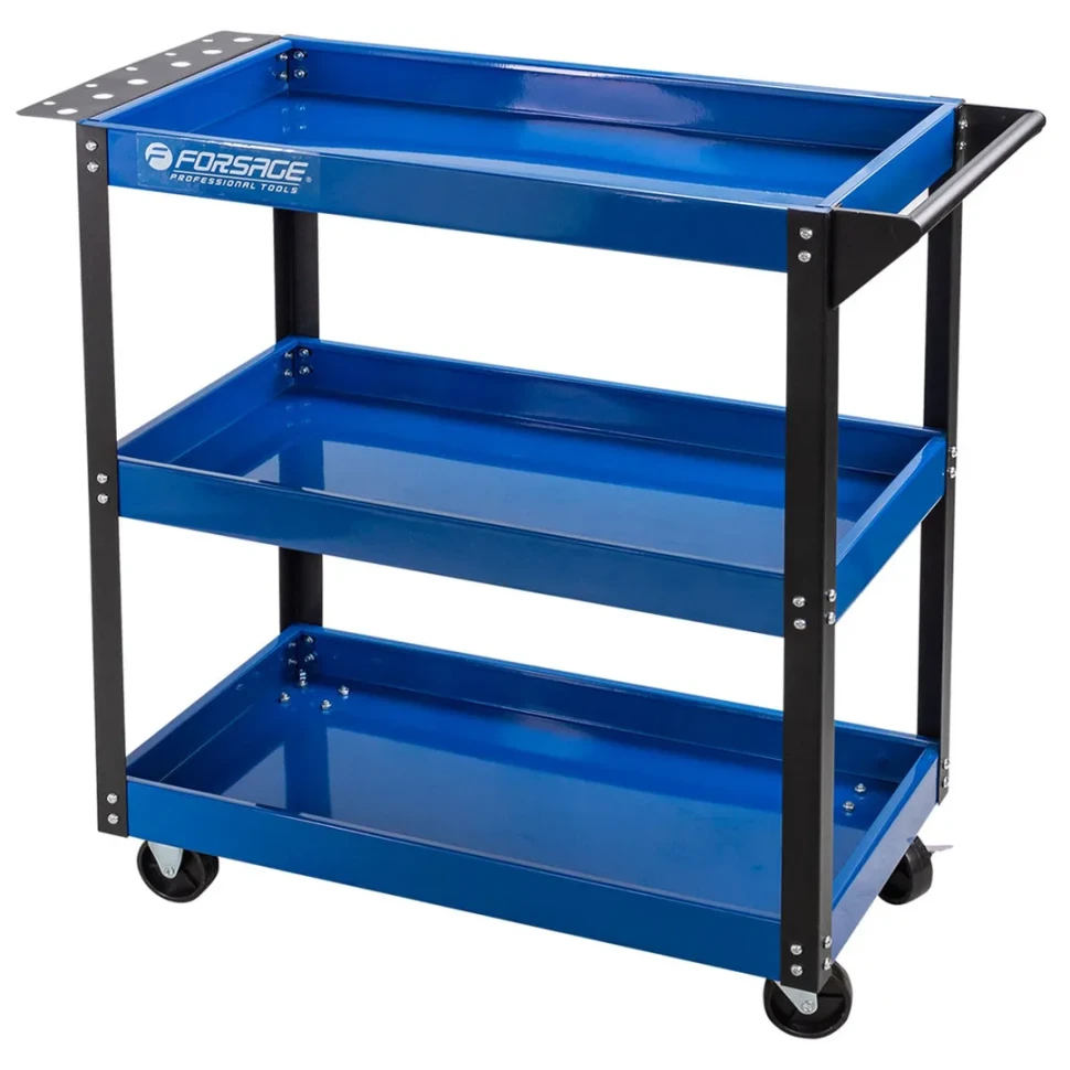 Тележка инструментальная металлическая 3-х полочная(733Х350Х780мм, max нагрузка 135кг)  ...Forsage F-1141343B