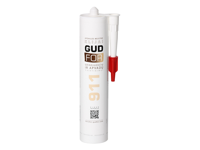 Клей монтажный GUDFOR 911, 290мл (белый, для крепления плинтусов и наличников)  ...POINT 03-9-1-011