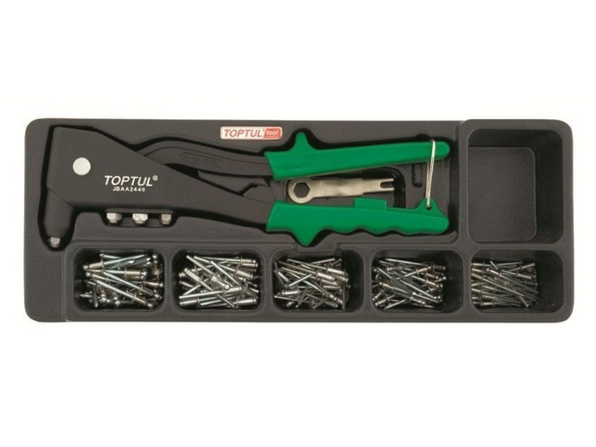 Набор-сет заклепочник с заклепками 2.4-4.8mm, 136х364mm Toptul GAAT0101