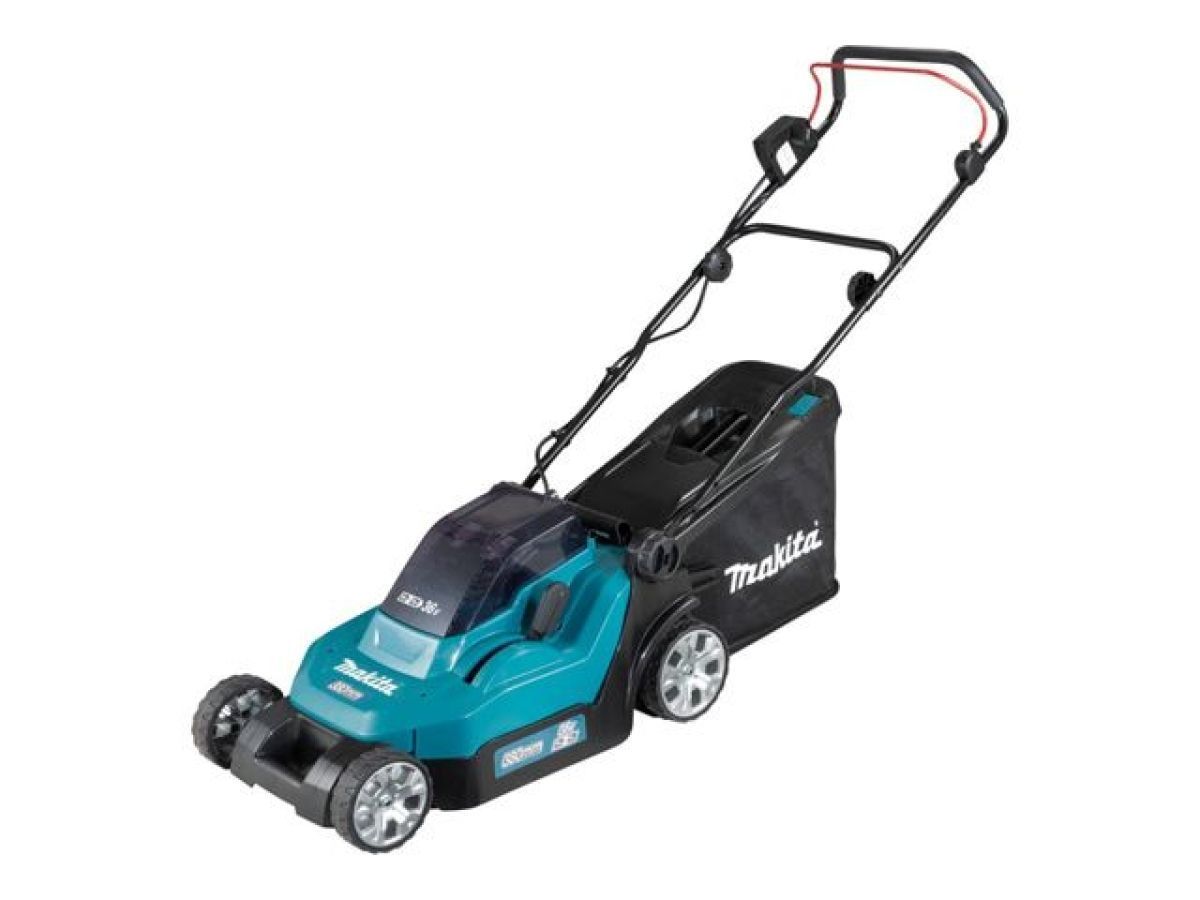 Газонокосилка аккумуляторная  DLM 382 CM2 (18.0 В, 2 акк., 4.0 А/ч, Li-Ion, шир. 380 mm, выс. 25-75 mm, пластм. корпус, травосборник 40) MAKITA DLM382CM2