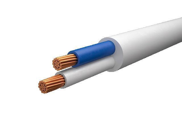 Провод ПВСм 2х1.0 (бухта 100м) Б (белый, ГОСТ 7399-97) БелРосКабель 4814918074994