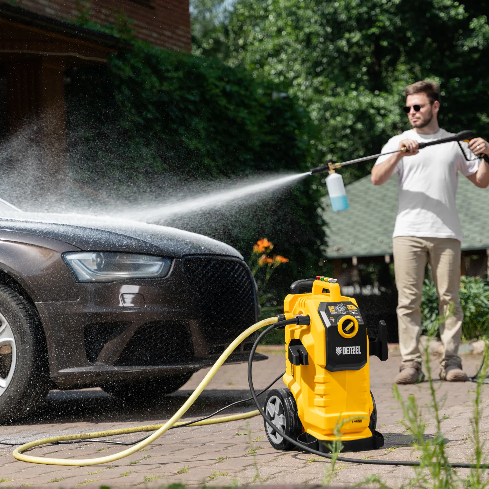 Моечная машина высокого давления K 50 Power, 2100 Вт, 150 бар, 600 л/ч, асинх. двиг. DENZEL 58271