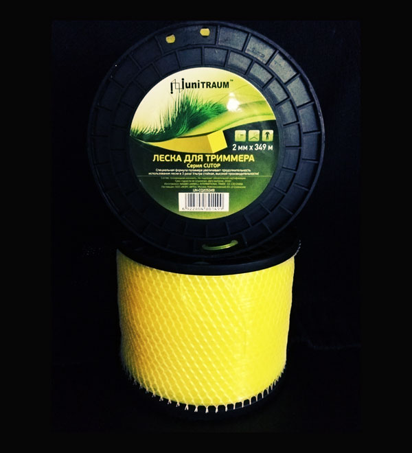 Леска для триммера квадратная 2.40 мм. x 239 м. катушка UNITRAUM UN-CQ24S239
