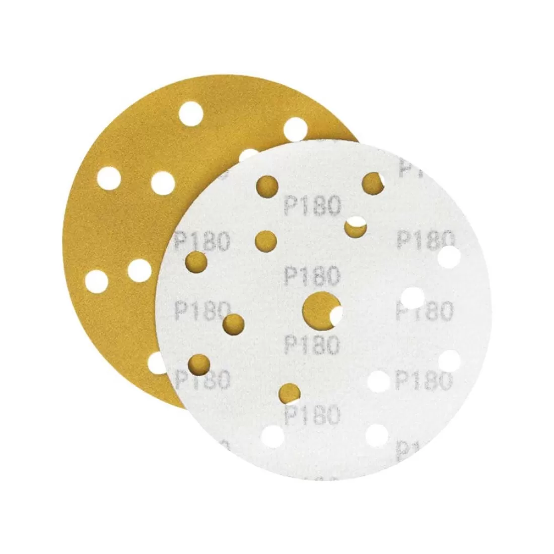 Наждачная бумага желтая D150 мм P180 Velcro (тип зерна – оксид алюминия) 15 отверстий Гамматест M3-255D150P180