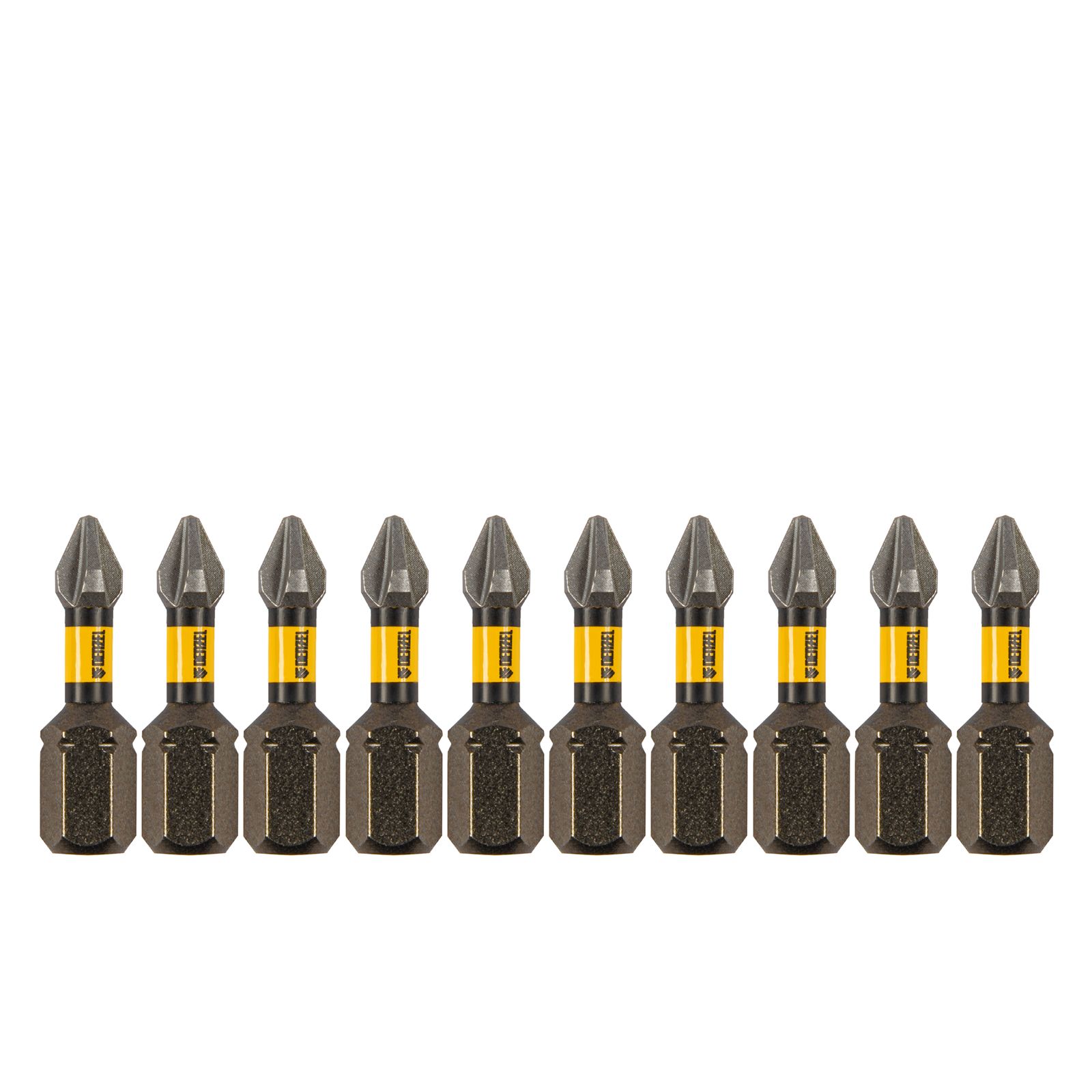 Набор бит торсионных PH1x25 mm, лазерная обработка шлица, сталь S2, 10 шт. DENZEL 11684