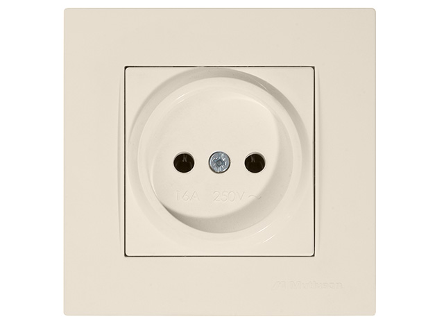 Розетка одноместная скрытая, без заземления, кремовая, RITA (16 A, 250 V, IP 20) MUTLUSAN 2220 601 0202