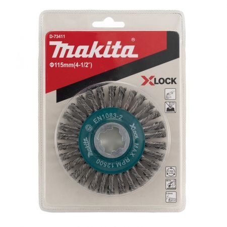 Щетка проволочная дисковая (d115 мм / пров 0,5 мм / X-lock) по металлу  ...MAKITA D-73411