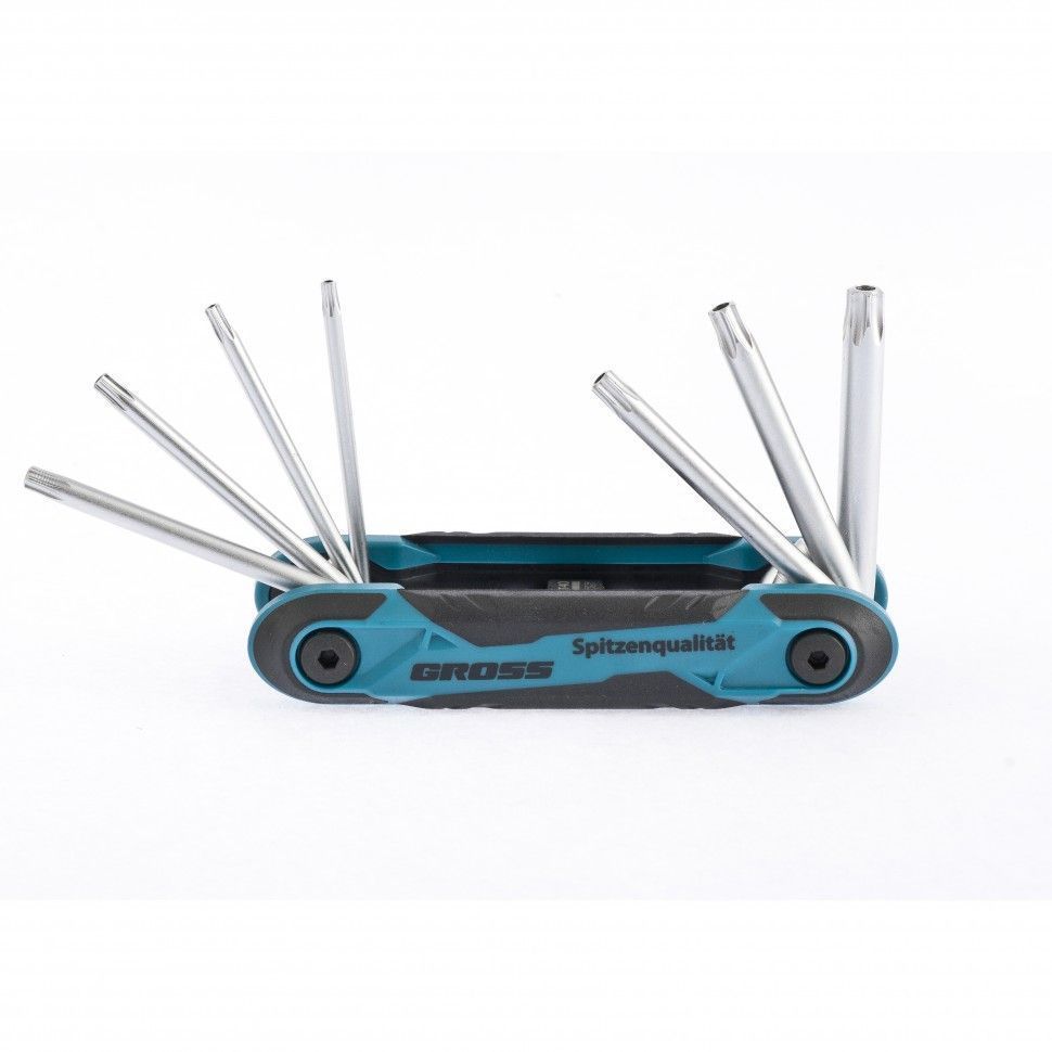 Набор ключей имбусовых Tamper-Torx, TT10-TT40, CrV, складные, 7 шт. GROSS 16413