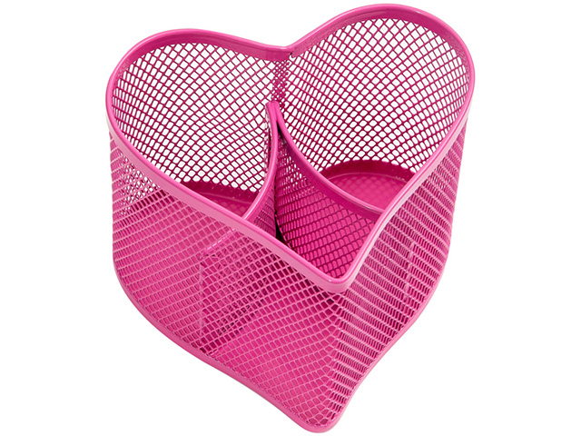 Настольная подставка Steel&Style металлическая в виде сердца 3 секции розовая  ...BERLINGO BMs_41125