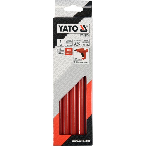 Стержни для термопистолета 11.2х200mm красные (5шт)  YATO YT-82434