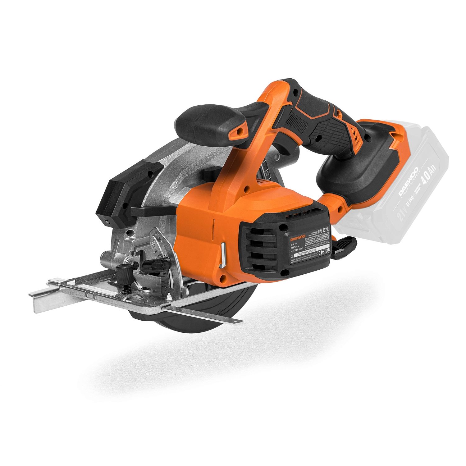 Пила циркулярная аккумуляторная, 21В, БЕЗ АКБ, 165 мм, 3650 об.мин,  DAEWOO DAS 1621Li