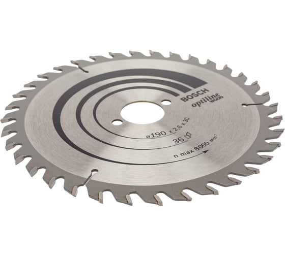 Диск пильный 190х2,6х30 мм Z36 Optiline Wood, BOSCH 2.608.640.616