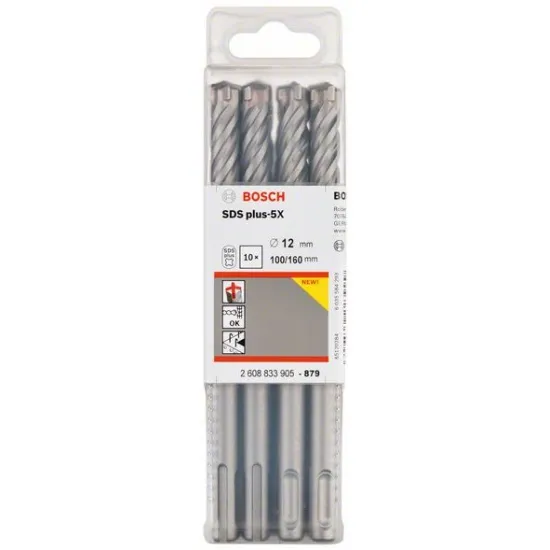 SDS-plus-5X бур, 12x100x160 мм (10 шт),  BOSCH 2.608.833.905