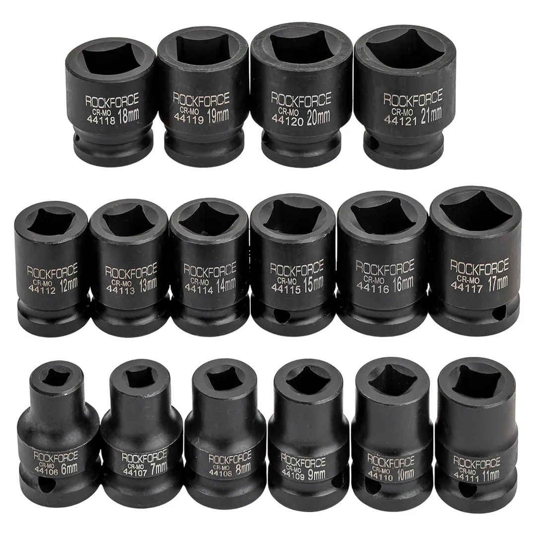 Головки ударные торцевые 1/2", набор 16пр. RockFORCE RF-4169-4MPB