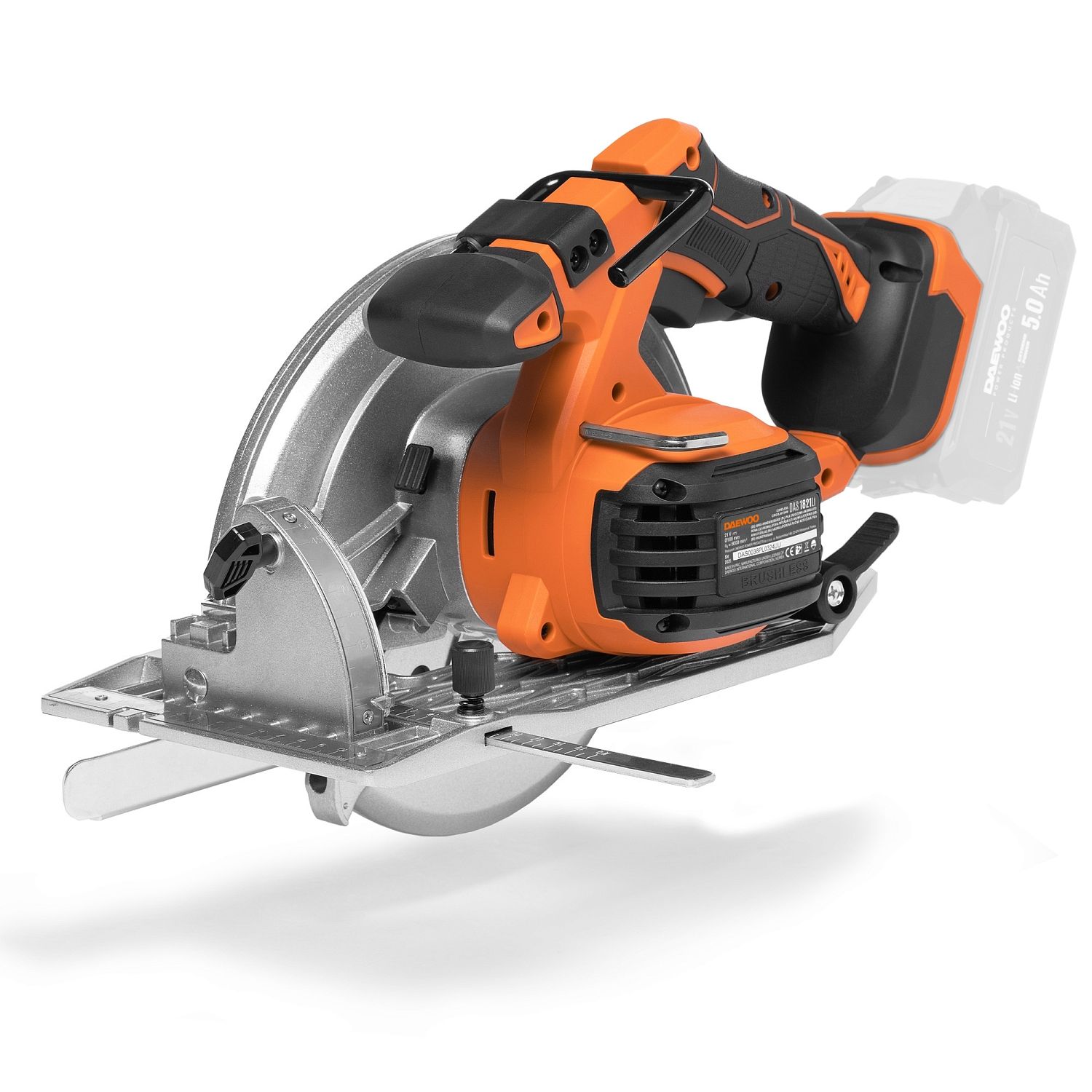 Пила циркулярная аккумуляторная, 21В, БЕЗ АКБ, 185 мм, 5000 об.мин,  DAEWOO DAS 1821Li