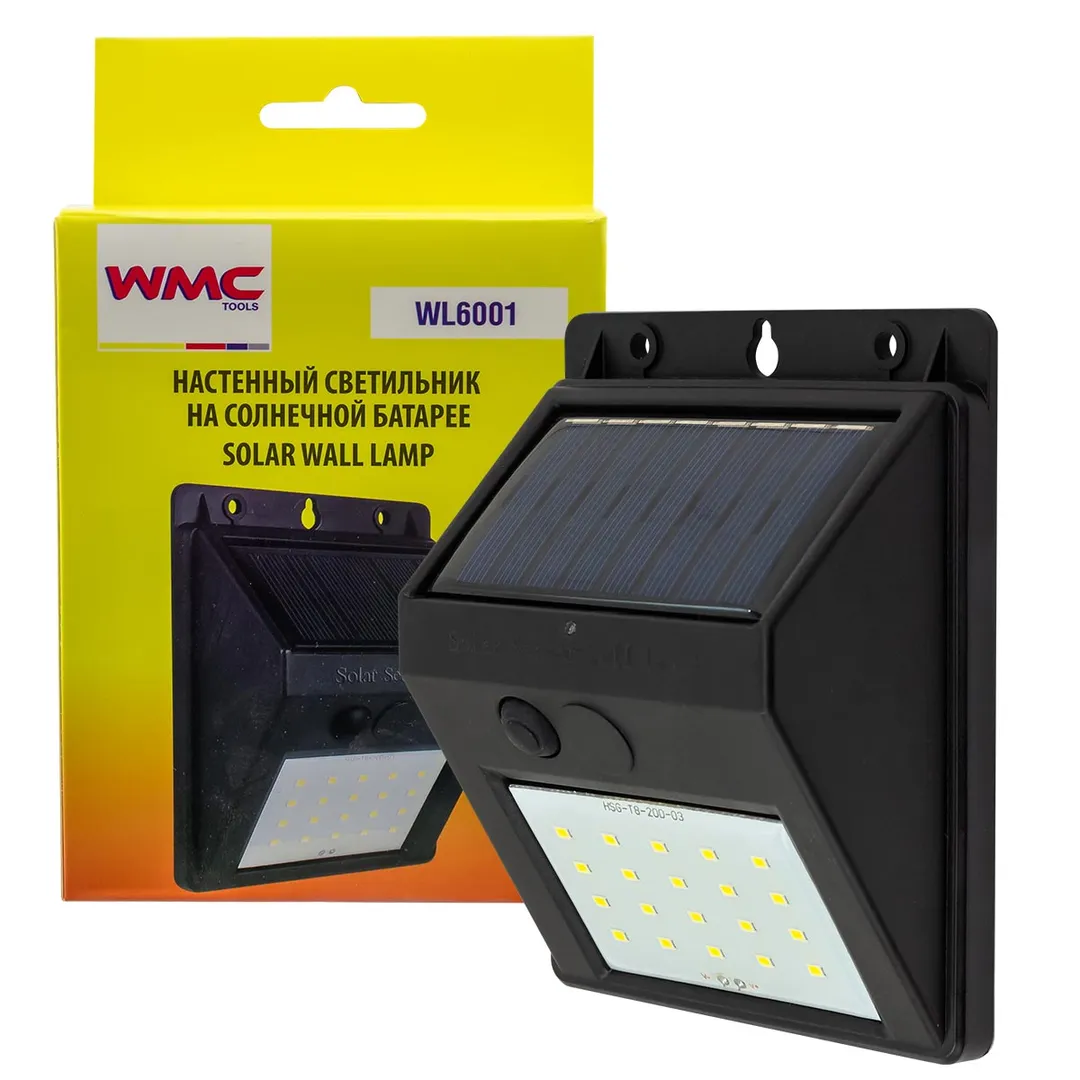 Светильник светодиодный настенный на солнечной батарее (20 светодиодов SMD)  ...WMC TOOLS WL6001