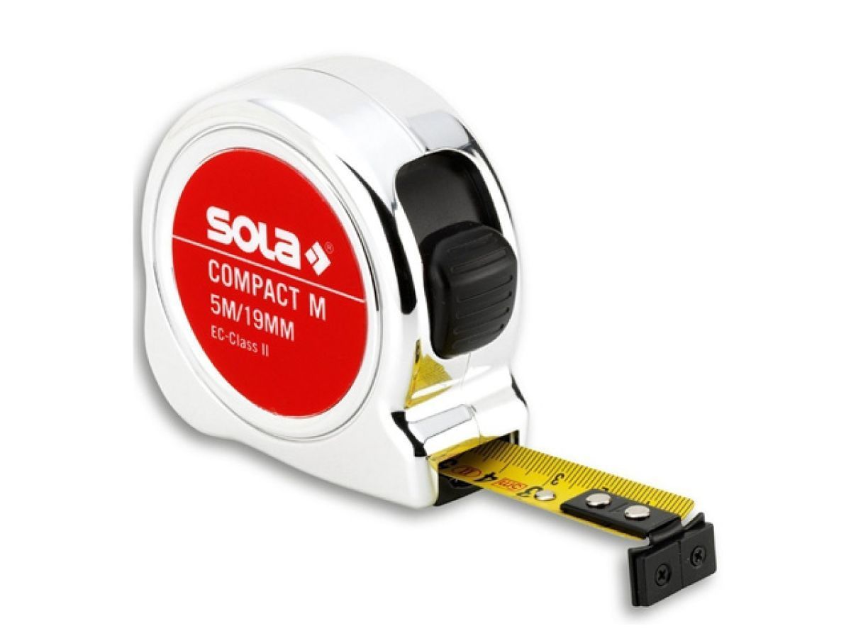 Рулетка 5м/19мм, "Compact M", COM 5m, магнитный наконечник, SOLA 50520501