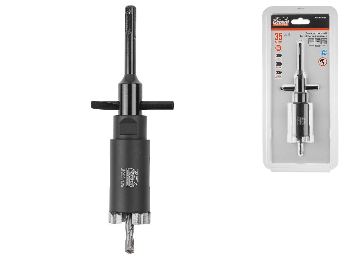 Коронка алмазная d 35мм железобетон (GP2079-35) (безударная) GEPARD GP2079-35