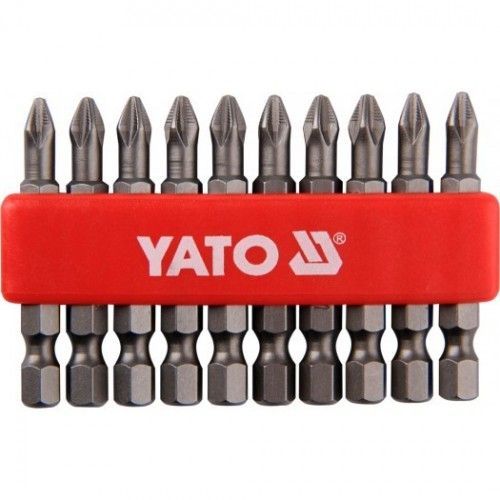 Бита PH2х50mm 1/4" (10шт) S2 HRC58-62 YATO YT-0478
